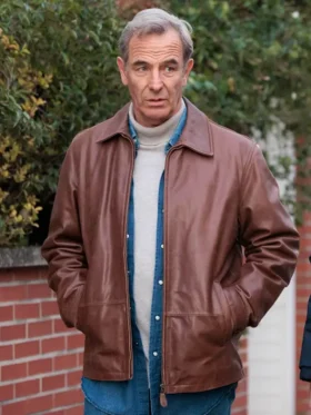 The Game 2025 Robson Green Leather Jacket Back