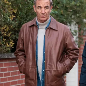 The Game 2025 Robson Green Leather Jacket Back