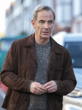 The Game 2025 Robson Green Suede Leather Blazer Side