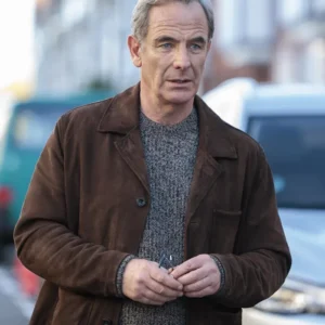 The Game 2025 Robson Green Suede Leather Blazer Side