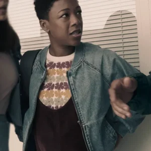 The Handmaid's Tale S06 Moira Strand Blue Bomber Denim Jacket