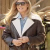 The Motherhood S01 Connie Britton Shearling Leather Jacket