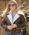 The Motherhood S01 Connie Britton Shearling Leather Jacket