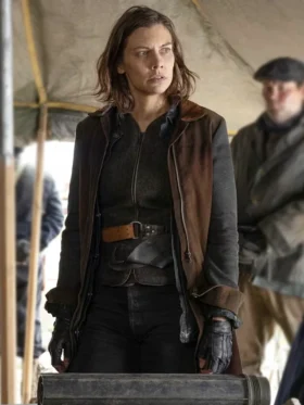 The Walking Dead Dead City S02 Lauren Cohan Long Coat Side