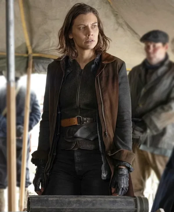 The Walking Dead Dead City S02 Lauren Cohan Long Coat Side