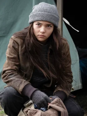 The Walking Dead Dead City S02 Mahina Napoleon Brown Leather Jacket