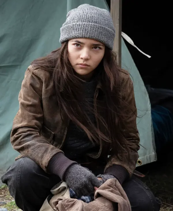 The Walking Dead Dead City S02 Mahina Napoleon Brown Leather Jacket