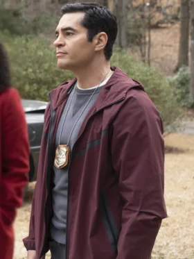 Will Trent S03 Ramón Rodríguez Maroon Hooded Jacket