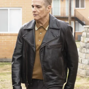 Will Trent S03 Yul Vazquez Black Leather Jacket Side