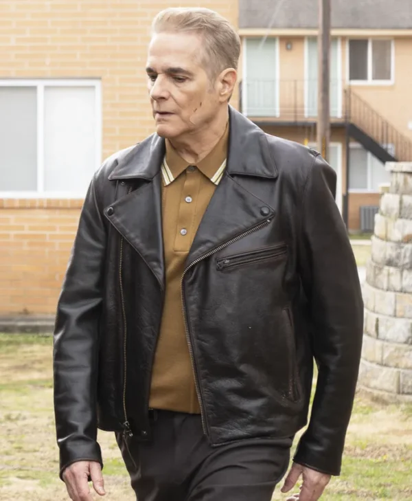 Will Trent S03 Yul Vazquez Black Leather Jacket Side