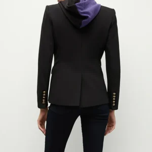 Women Baltimore Ravens Black Blazer Back