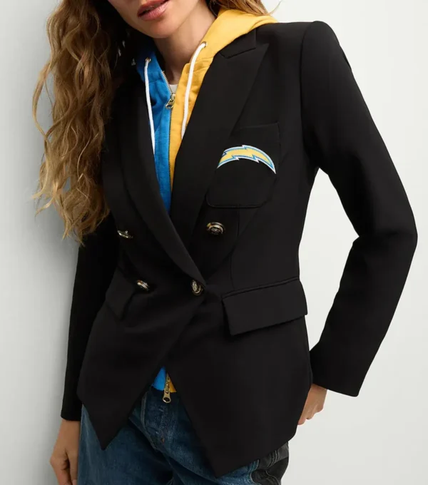 Women Los Angeles Chargers Black Blazer Front