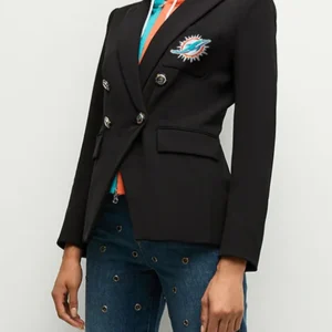 Women Miami Dolphins Black Blazer For Sale