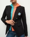 Women Miami Dolphins Black Blazer Side Look