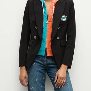 Women Miami Dolphins Black Blazer on Sale