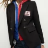 Women New York Giants Black Blazer Front