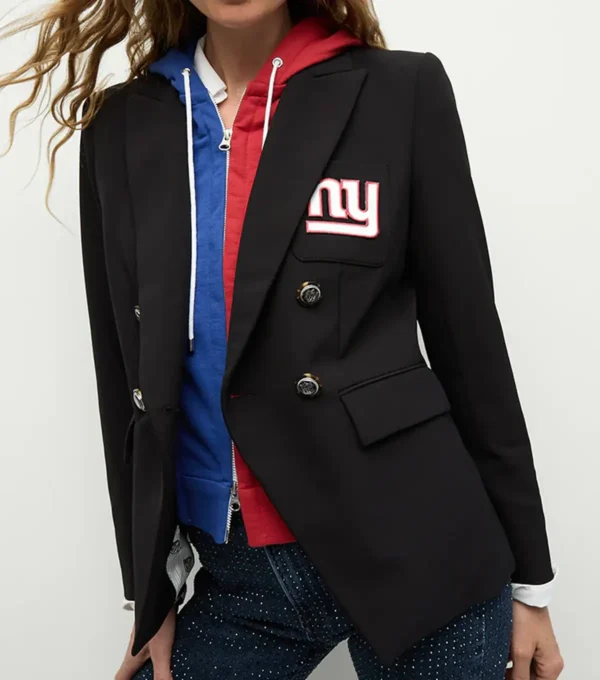 Women New York Giants Black Blazer Front