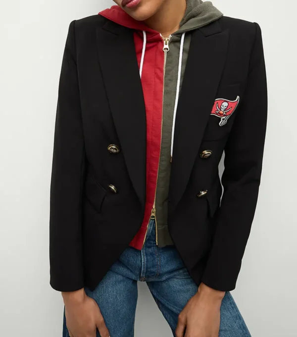 Women Tampa Bay Buccaneers Black Blazer Front