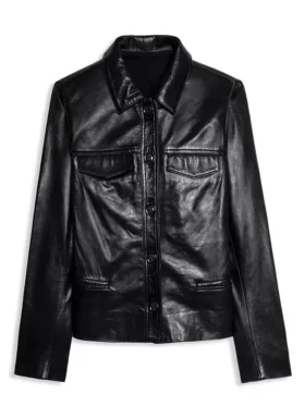 You S05 Amy-Leigh Hickman Black Leather Jacket