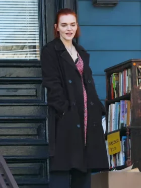 You S05 Madeline Brewer Suede Leather Coat Side