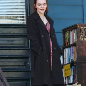 You S05 Madeline Brewer Suede Leather Coat Side