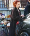 You S05 Madeline Brewer Suede Leather Coat