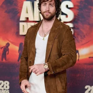 28 Years Later Aaron Taylor-Johnson Brown Suede Blazer