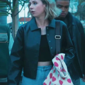 Adults S01 Lucy Freyer Black Leather Jacket Side