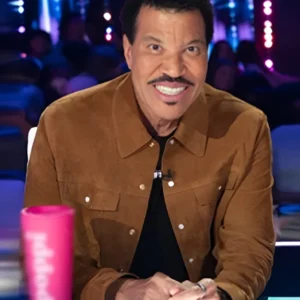 American Idol S03 Lionel Richie Brown Suede Leather Jacket