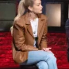 Beat Bobby Flay Gigi Hadid Brown Leather Jacket