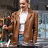 Beat Bobby Flay Gigi Hadid Brown Jacket