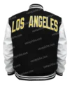 Black And White Wool lakers varsity jacket Back