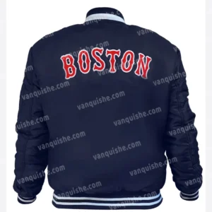 Boston Red Sox Bomber MA-1 Navy Blue Jacket Back