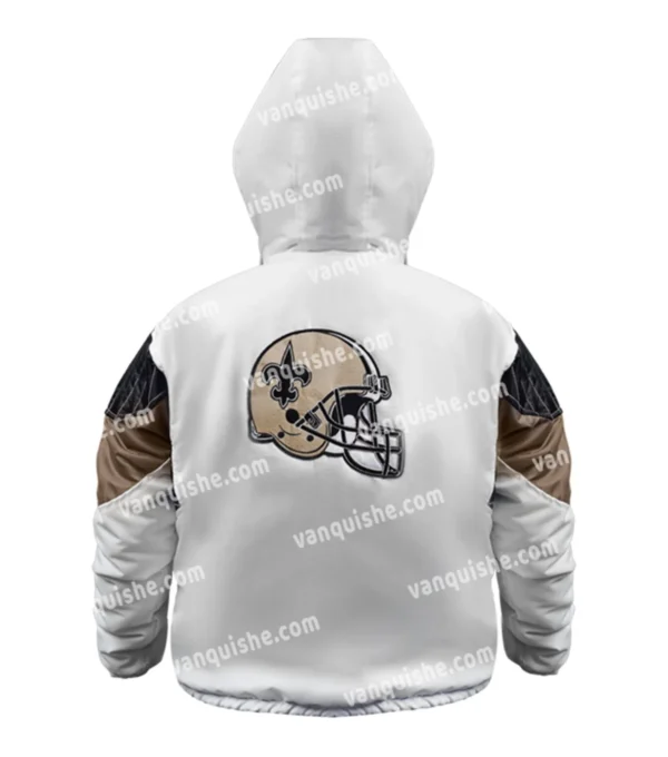 Brook NFL New Orleans Saints White Starter Jacket Back