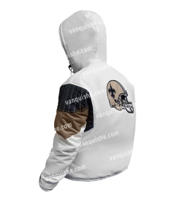 Brook NFL New Orleans Saints White Starter Jacket Back Look