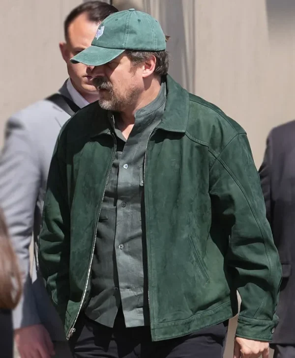 David Harbour Green Suede Jacket