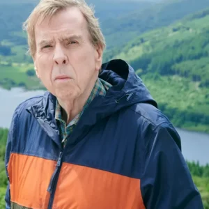 Death Valley S01 Timothy Spall Blue Hooded Jacket Front