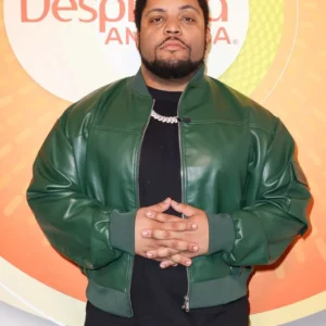 Den of Thieves Pantera 2025 O'Shea Jackson Jr Green Leather Jacket Side