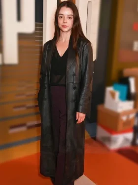 Dept. Q S01 Bobby Rainsbury Black Leather Coat Side