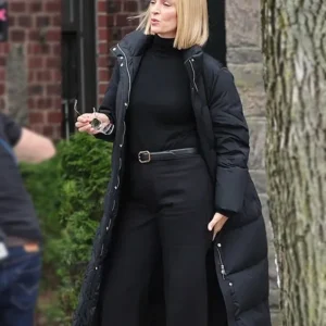 Dexter Resurrection S01 Uma Thurman Black Puffer Coat Side