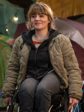 Doctor Who S02 Ruth Madeley Green Quilted Jacket Side
