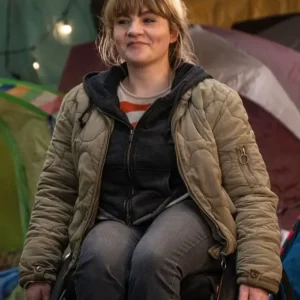 Doctor Who S02 Ruth Madeley Green Quilted Jacket Side