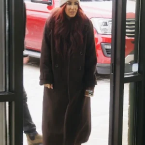 Down Home Fab S03 Chelsea DeBoer Brown Trench Wool Coat