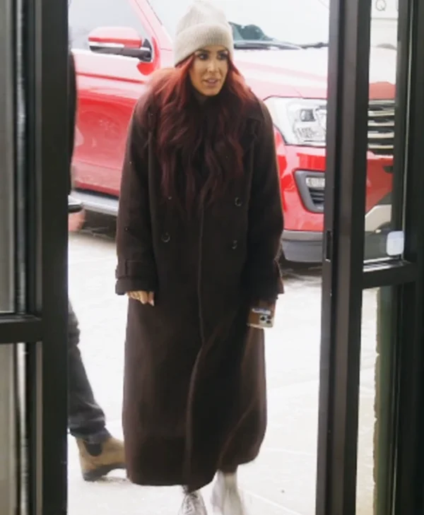 Down Home Fab S03 Chelsea DeBoer Brown Trench Wool Coat