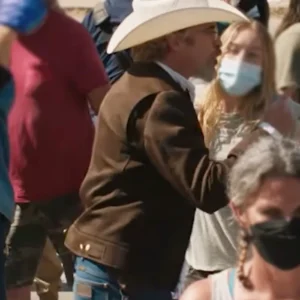 Eddington 2025 Joaquin Phoenix Brown Jacket Back