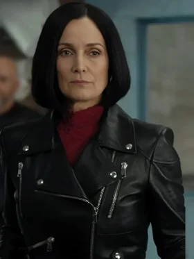 FUBAR S02 Carrie-Anne Moss Black Leather Jacket