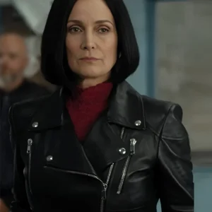FUBAR S02 Carrie-Anne Moss Black Leather Jacket