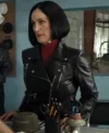 FUBAR S02 Carrie-Anne Moss Black Biker Leather Jacket