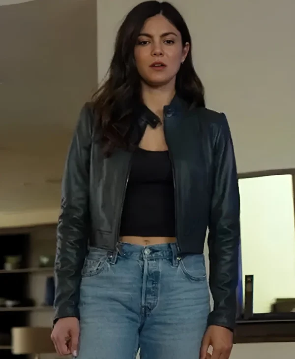 FUBAR S02 Monica Barbaro Black Leather Jacket Front