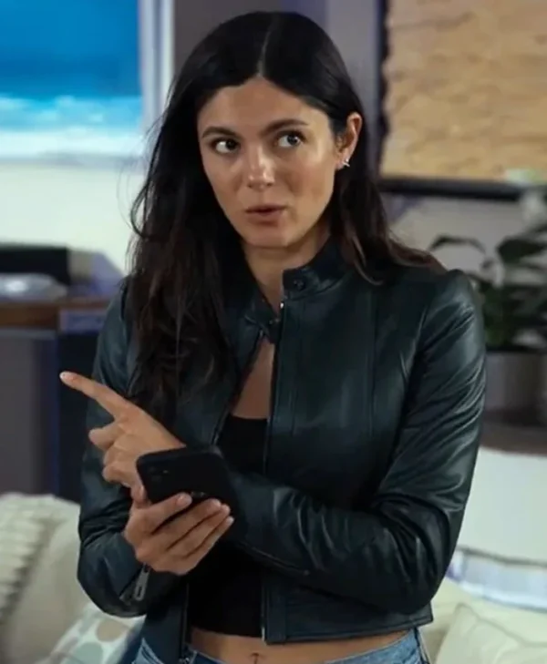 FUBAR S02 Monica Barbaro Black Leather Jacket Back
